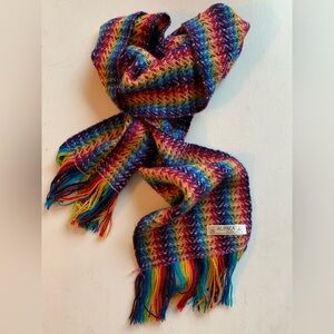 ALPACA JARKA  Rainbow  Scarf with Fringe